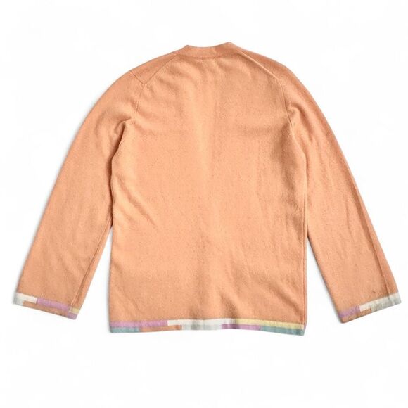 Vtg Chanel 99C Cruise 100% Cashmere Cardigan Peach FR36 CC Logo Button Old Money - Picture 10 of 11
